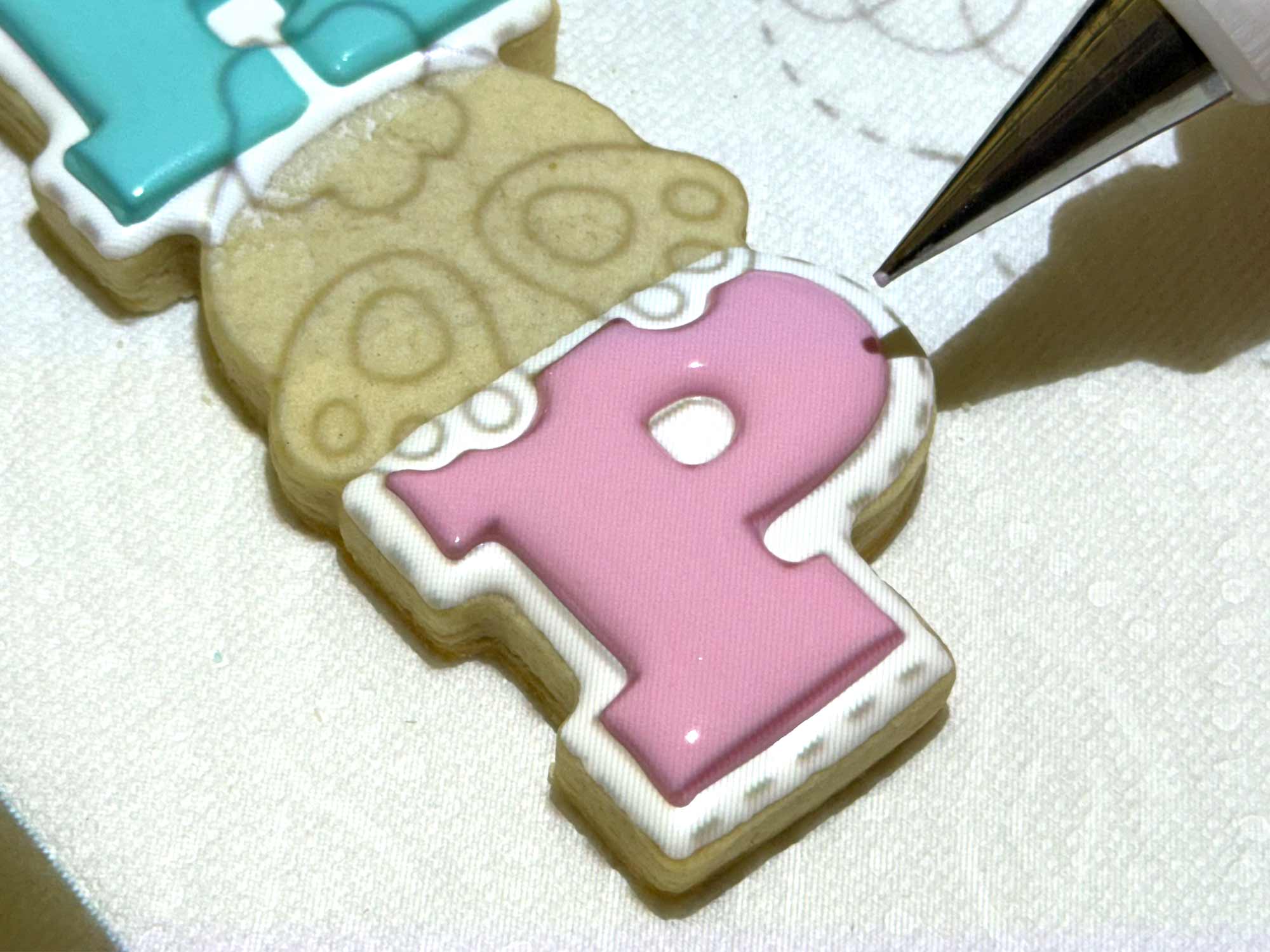 easter cookie decorating with a projector and royal icing