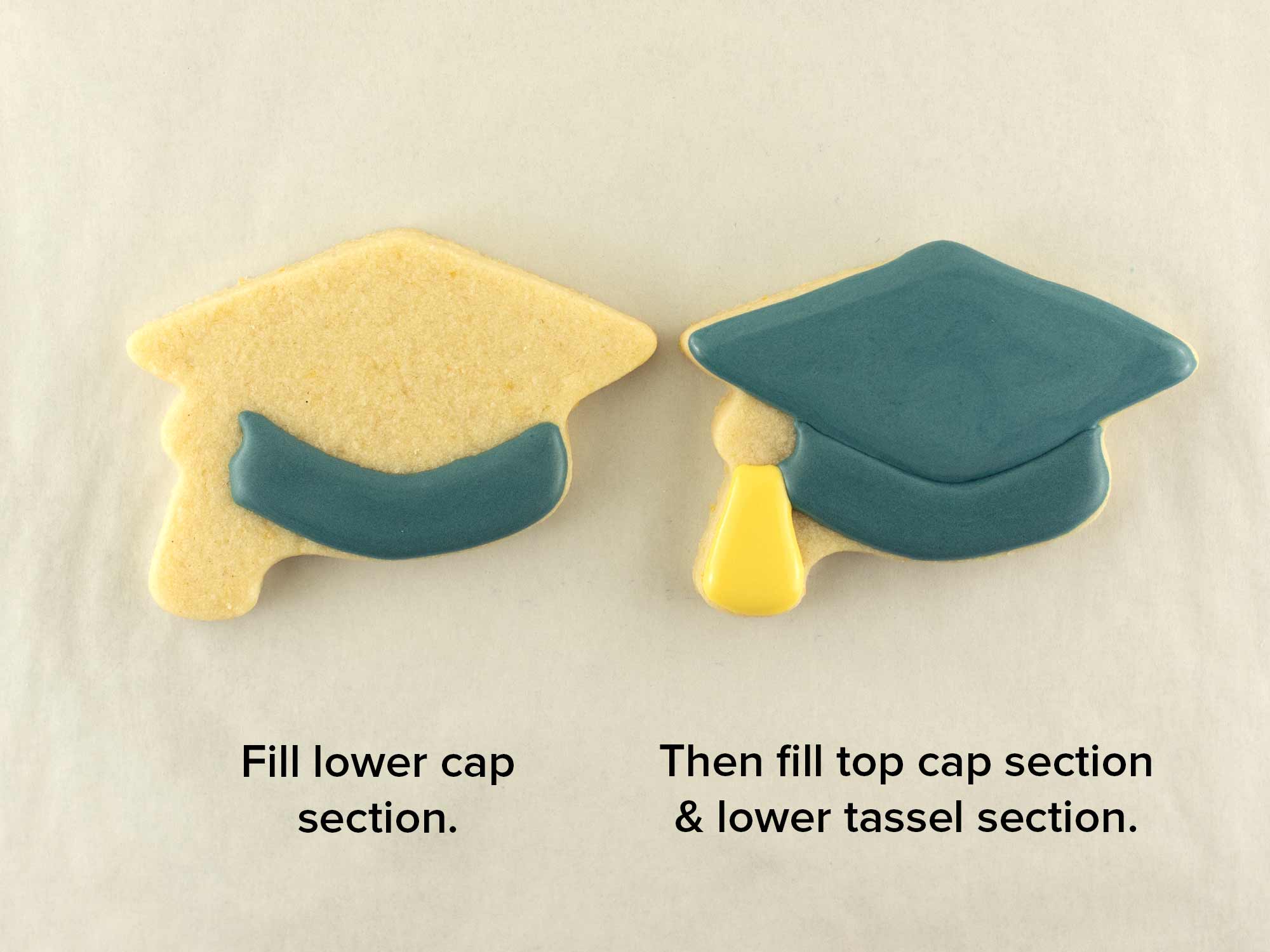 grad cap cookie decorating