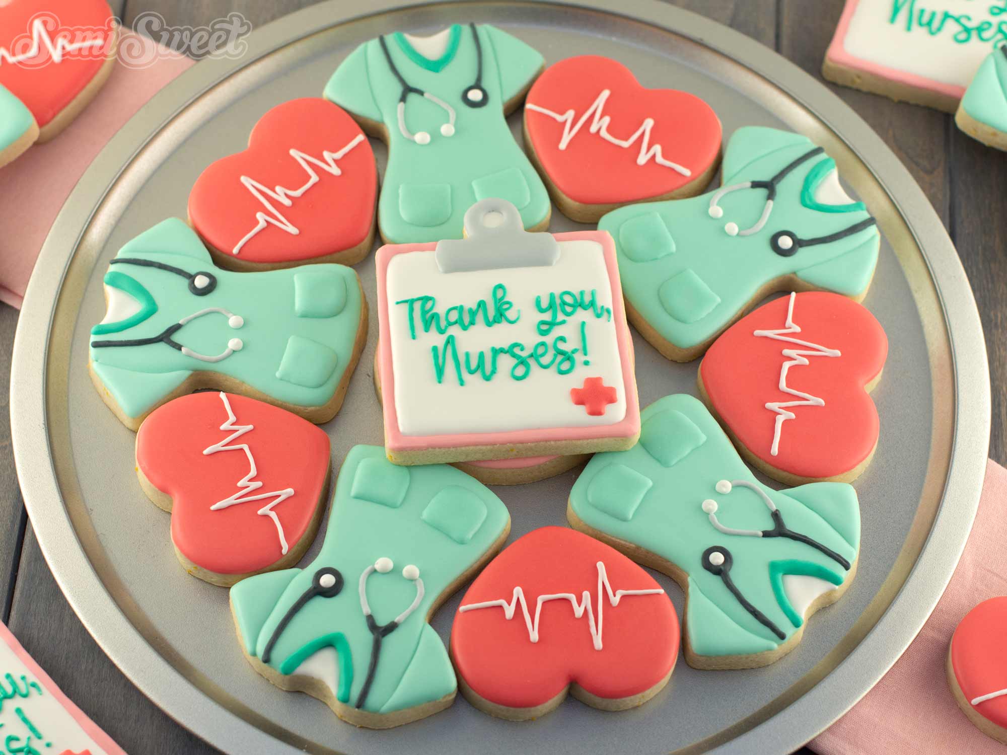 How to Decorate a Nurse Appreciation Cookie Platter with Royal Icing (Step-by-Step Tutorial)