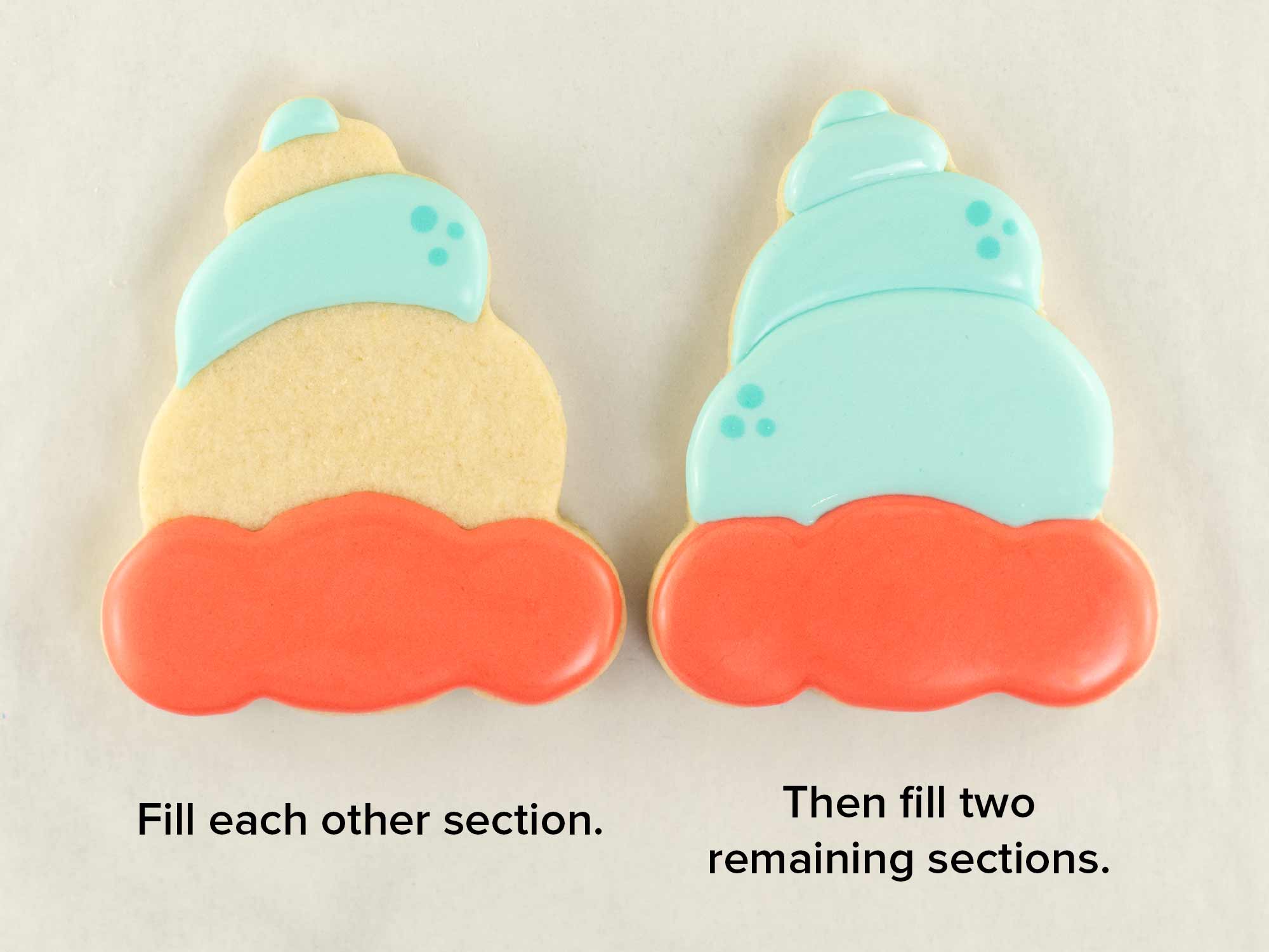 decorating a hermit crab cookie
