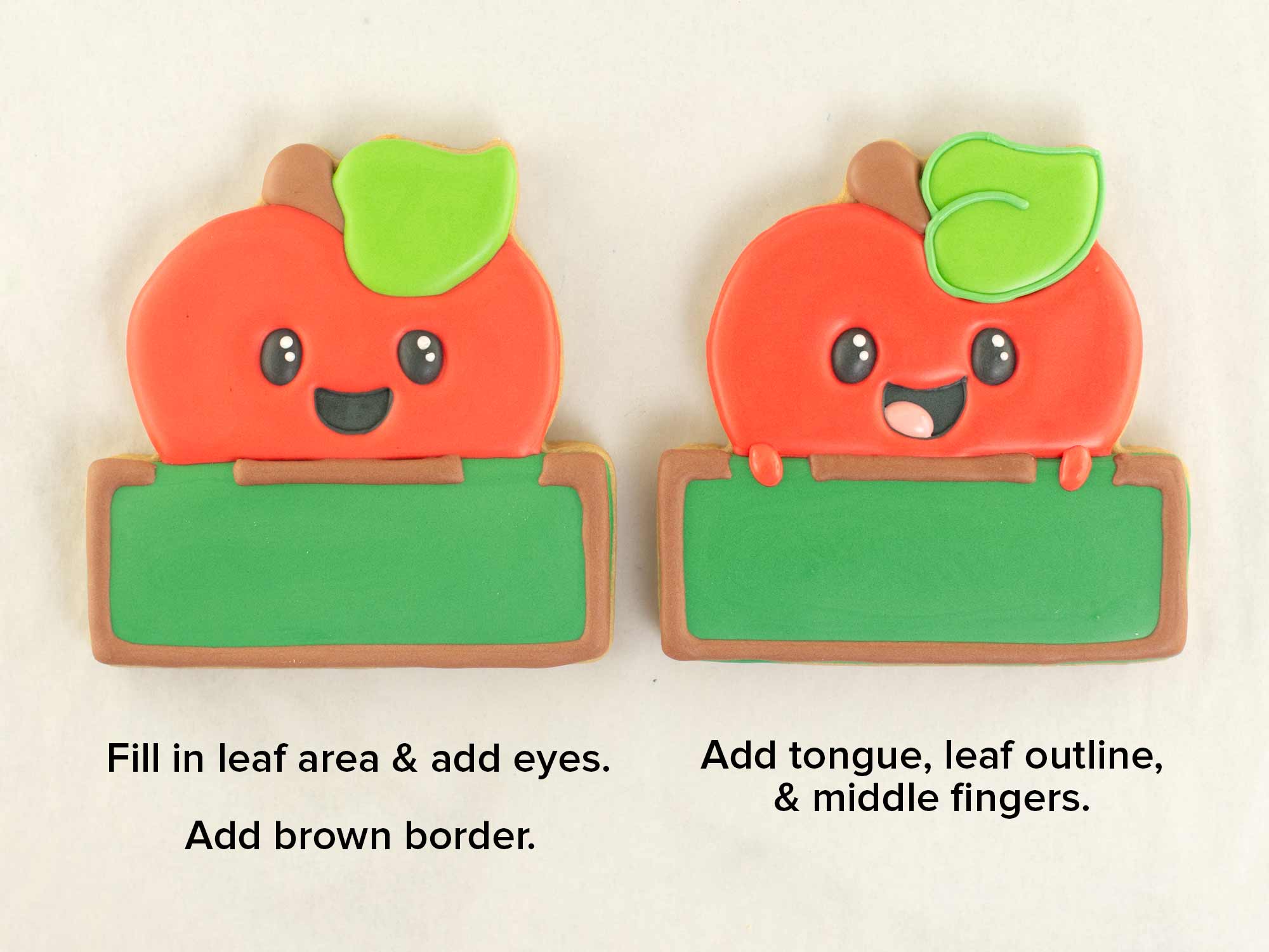 personalized apple cookies for back-to-school