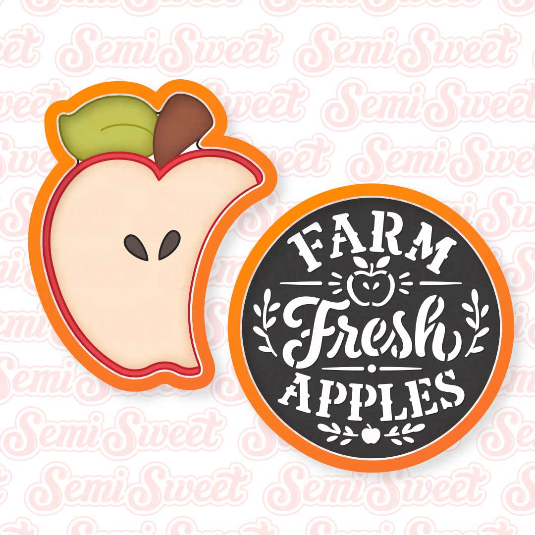 overlapping apple cookie cutter set