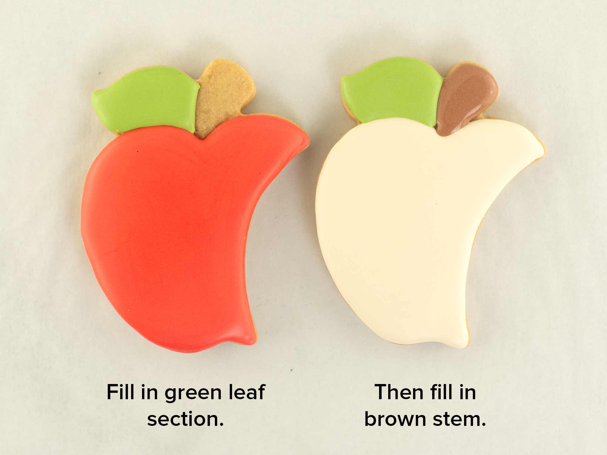 apple cookie platter decorating with icing
