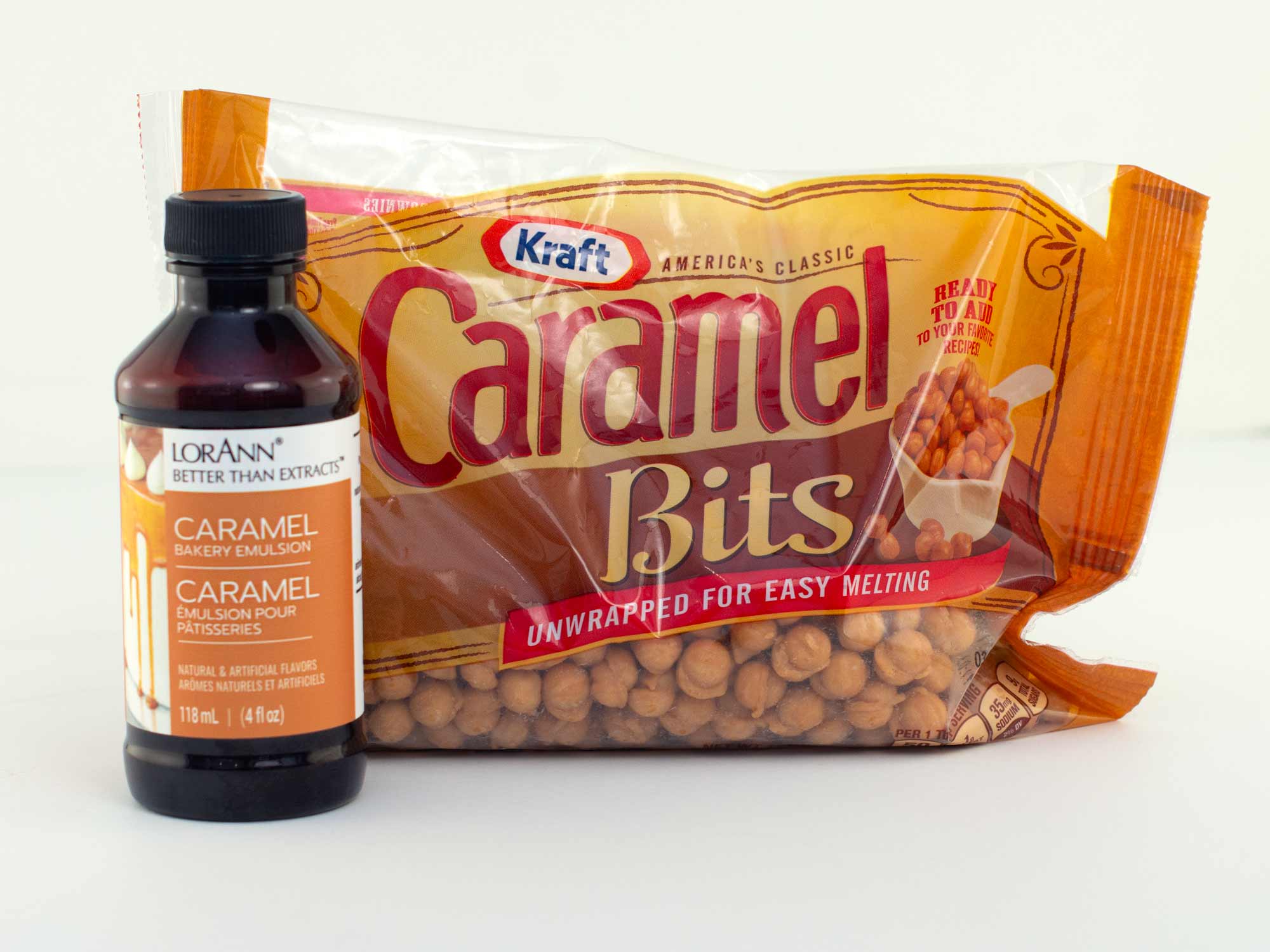 caramel emulsion and caramel bits for cutout cookies