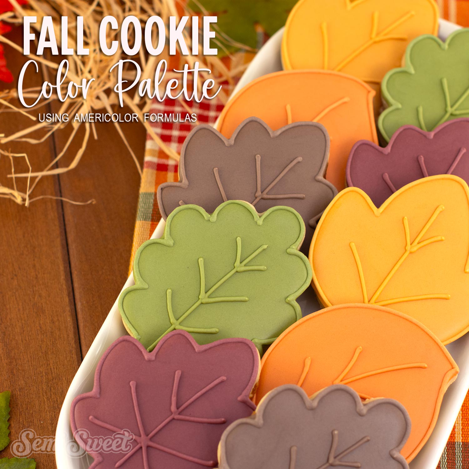 Fall Cookie Color Palette: AmeriColor Royal Icing Color Formulas