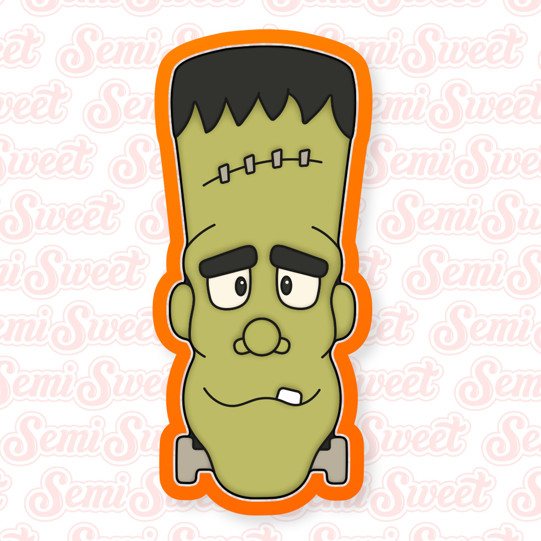 a skinny Frankenstein head cookie cutter. Very cute and easy to decorate