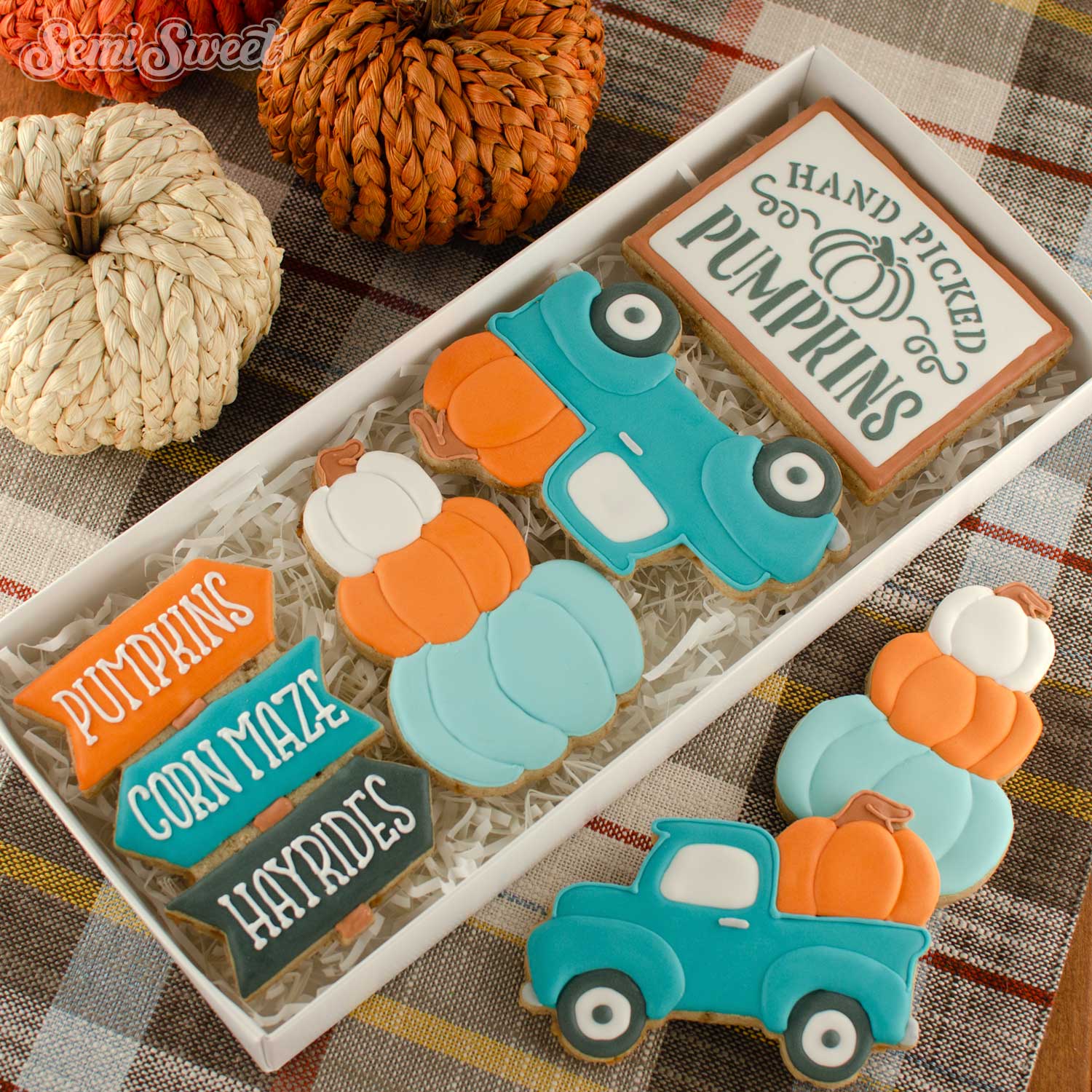 fall farmhouse truck cookie box set | Semi Sweet Designs