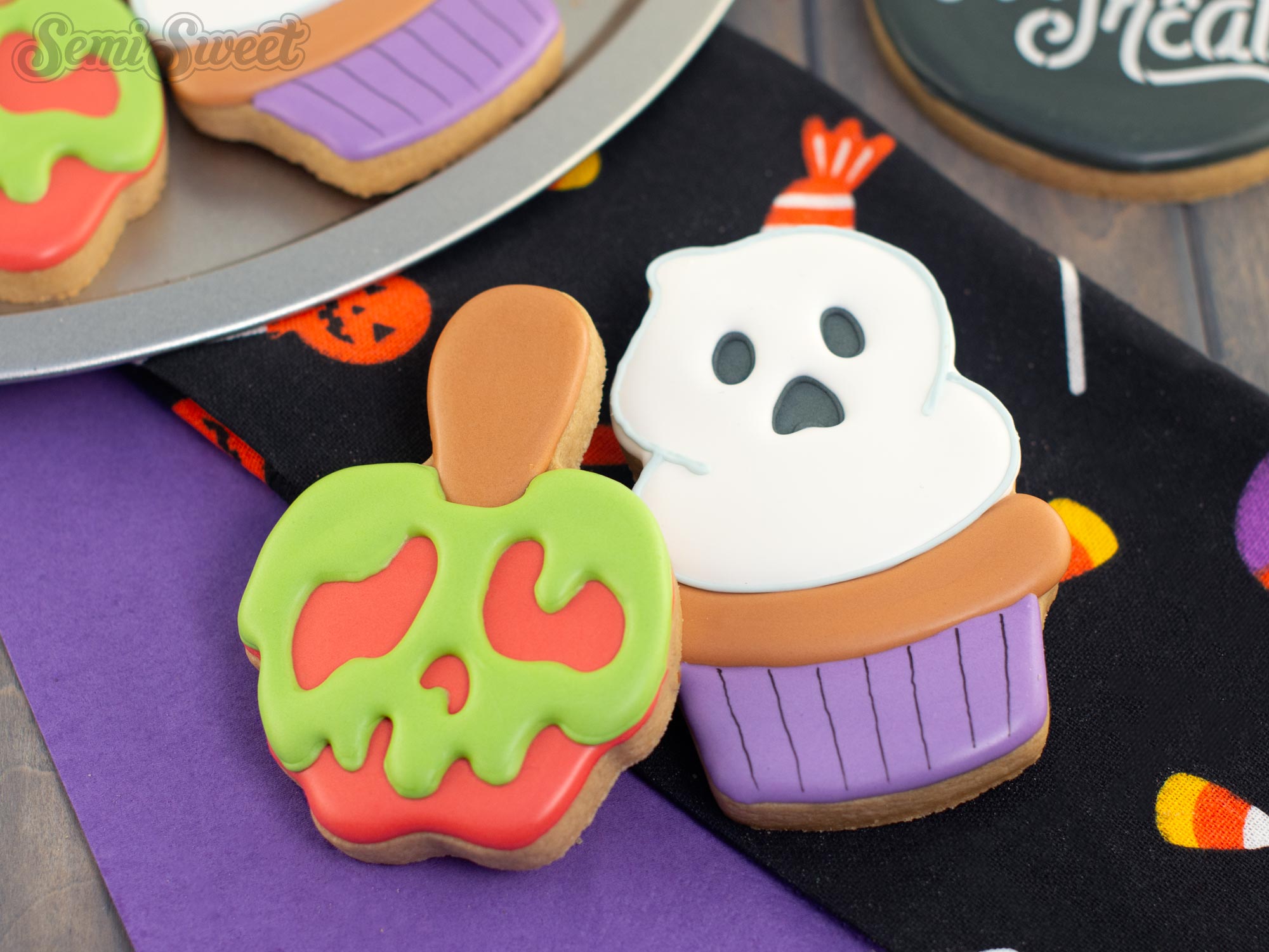 close up of the cookies of a Halloween cookie platter