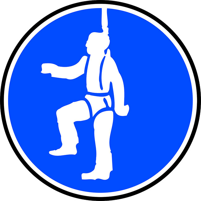 Safety harness safety sign