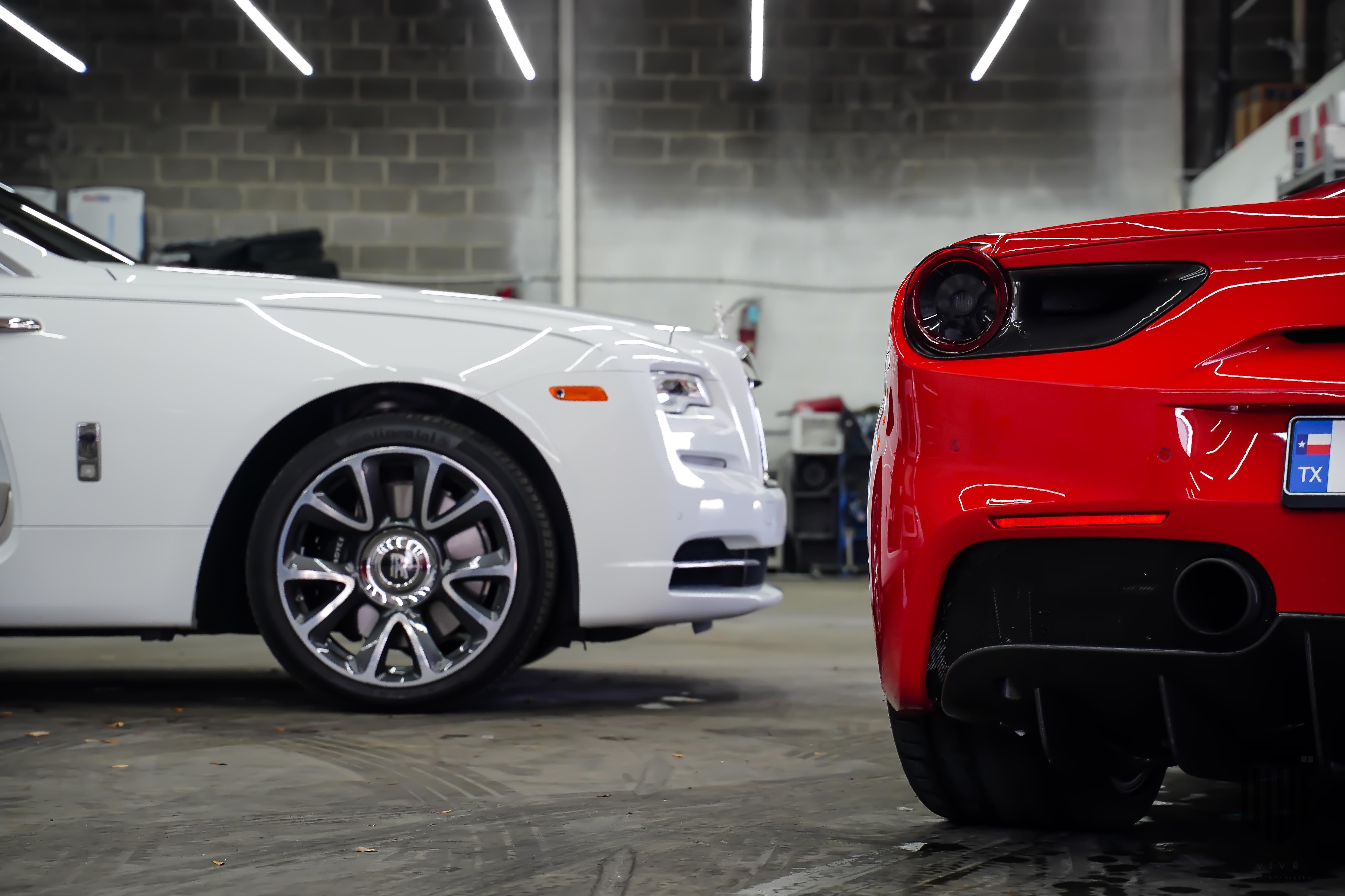 Rolls Royce Wraith and Ferrari 488 in for Modesta Ceramic Coating