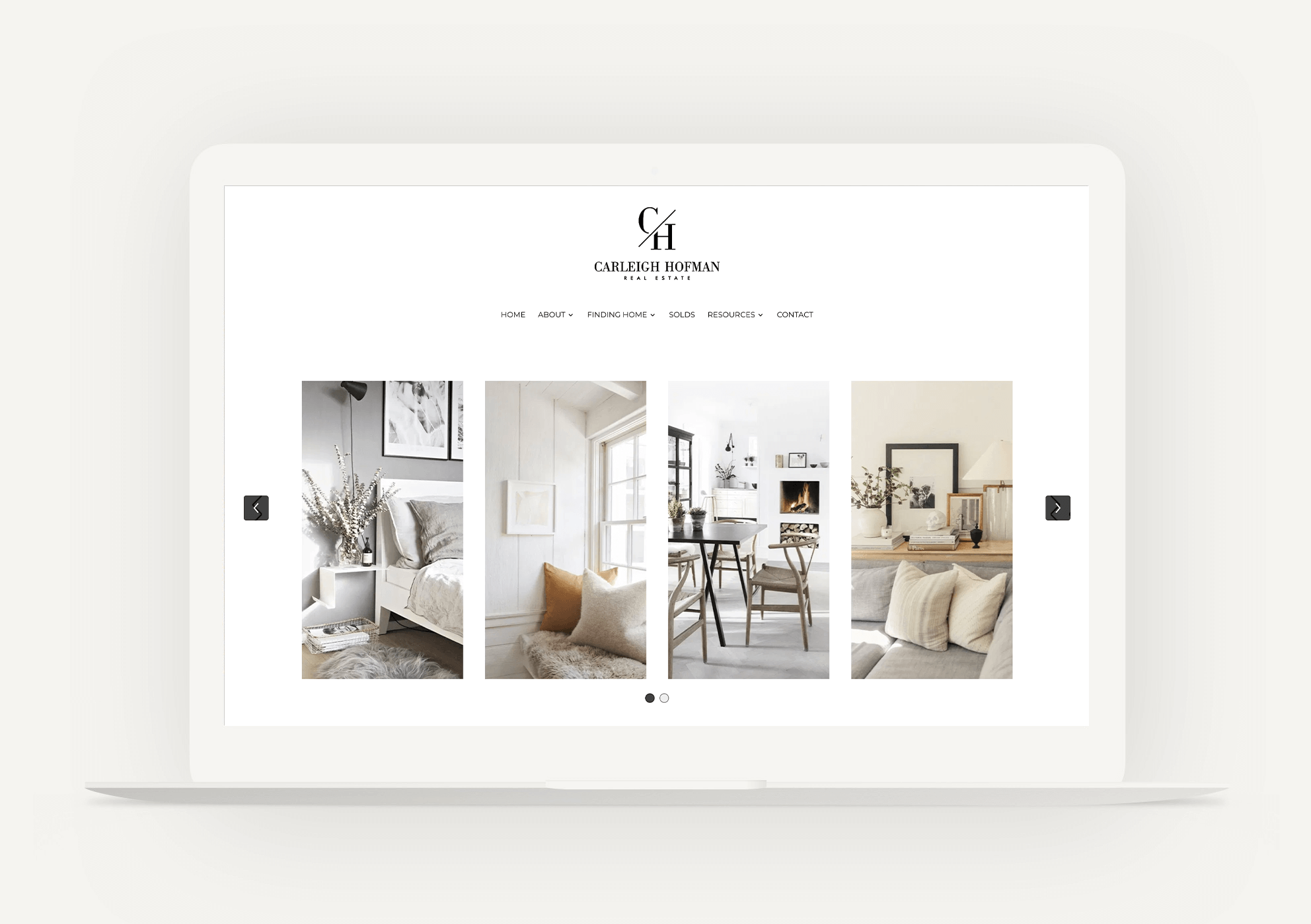 Main header of a website