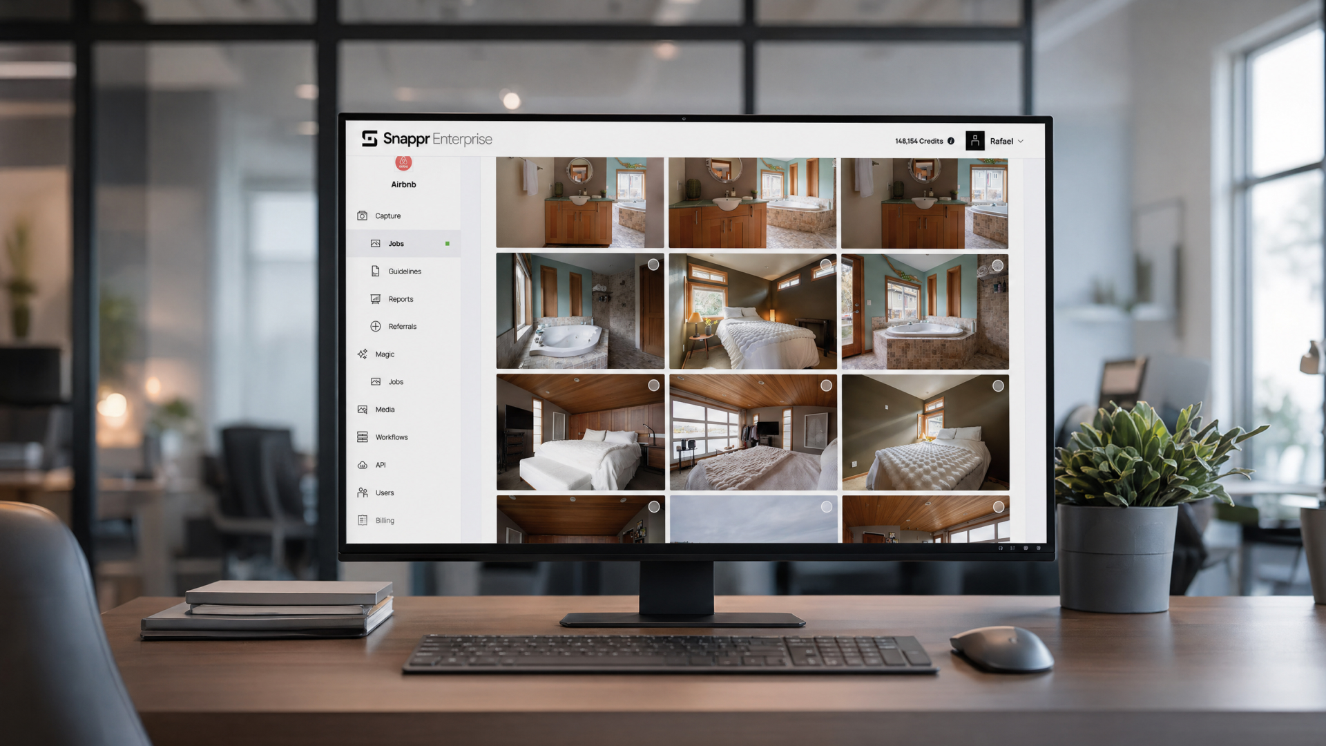 Dashboard for managing real estate photography services workflow across a property portfolio