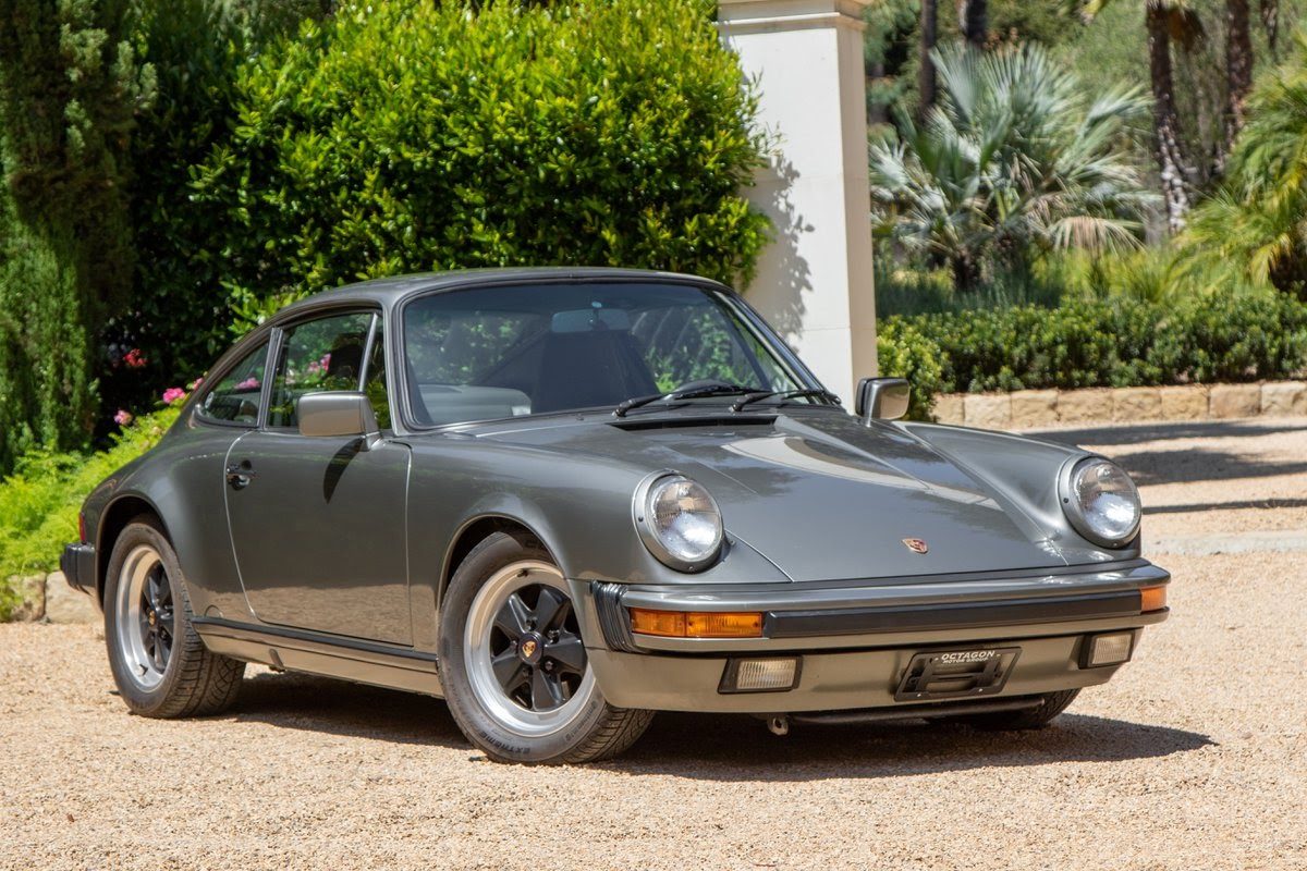 Gray classic Porsche 911 listed on the Bid Garage auction site