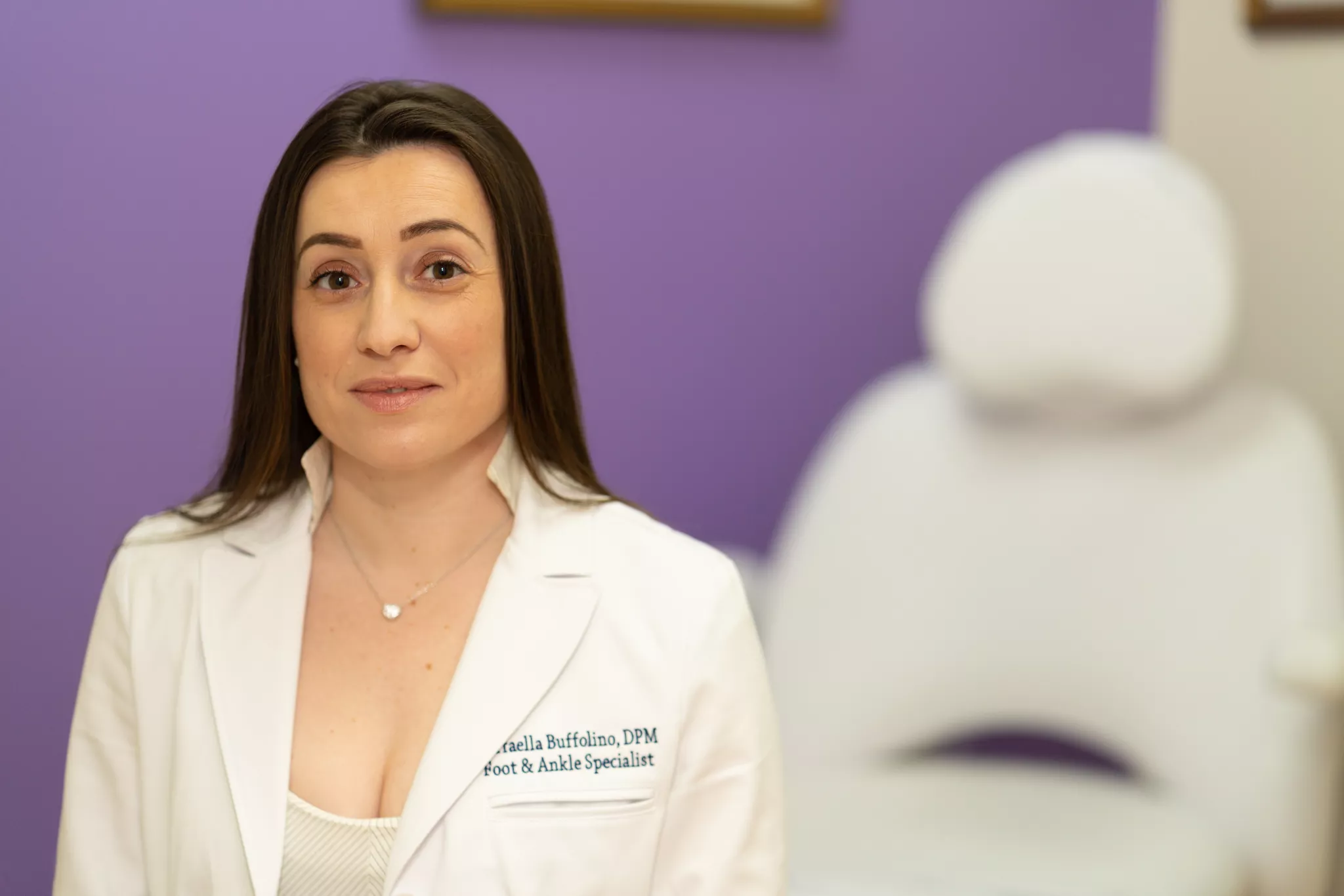 Foot and ankle specialist photographed for corporate headshots at her practice