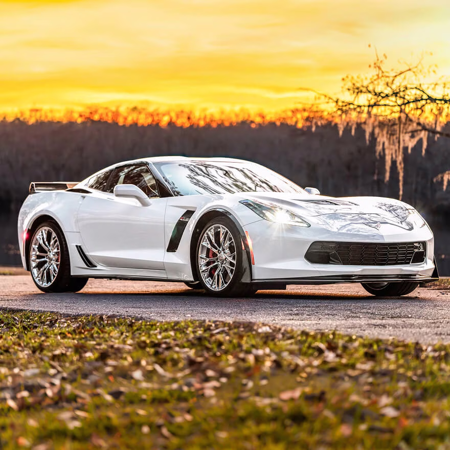 Professional car listing photography showcasing white sports car ready for dealership marketing