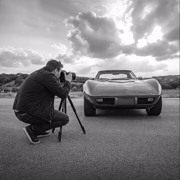Managed automotive photography service capturing dealership vehicle images for online sales platforms