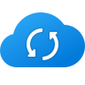 A cloud with a sync icon inside