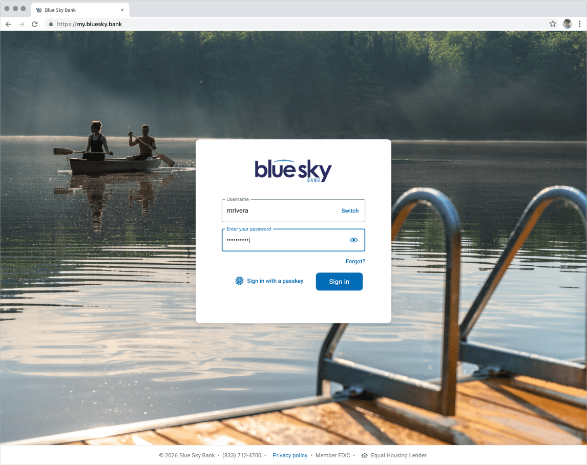 Blue Sky Bank new online banking sign-in at my.bluesky.bank