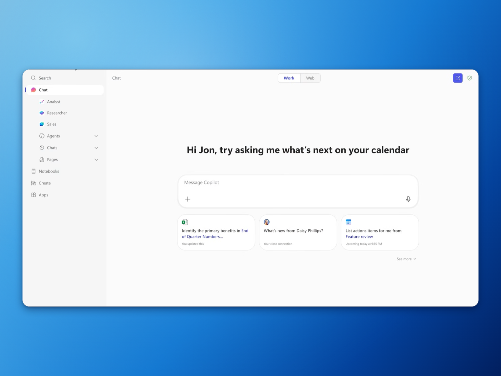 Hero view of Growth — M365 Copilot