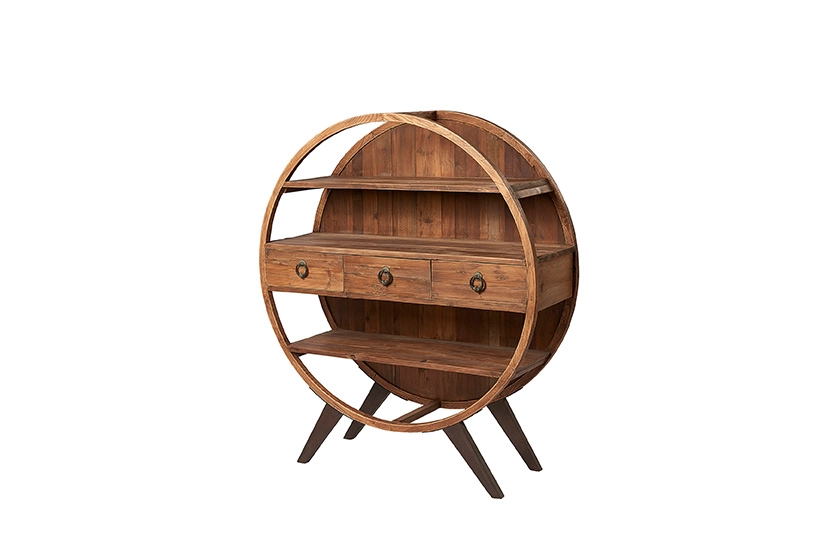Hudson Bay - Reclaimed Pine Circular Display Cabinet 
