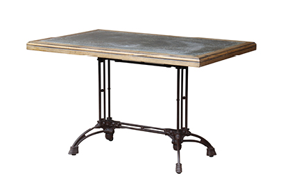 Hudson Bay - Rectangular Cafe Table with Zinc Top