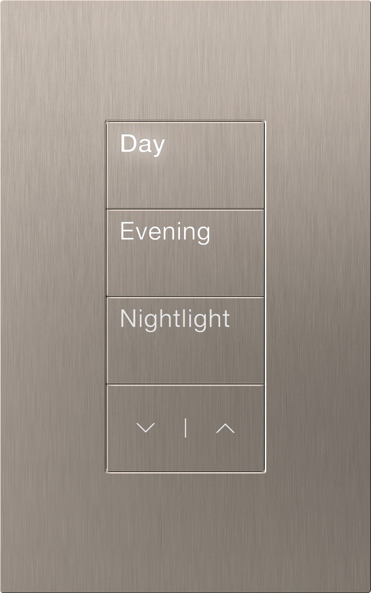 Lutron HomeWorks wall keypad in satin nickel