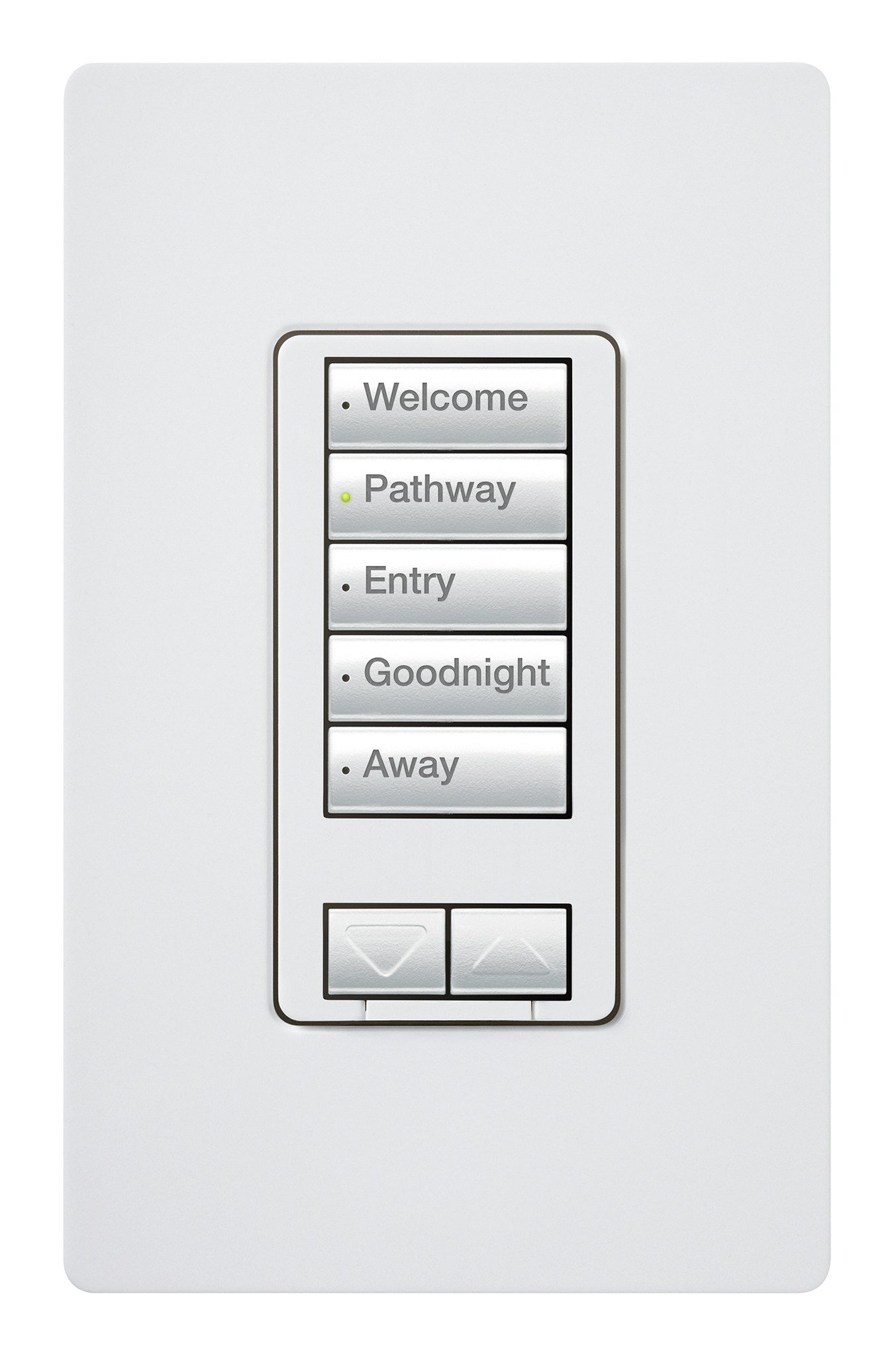 Lutron RadioRA five button keypad in white