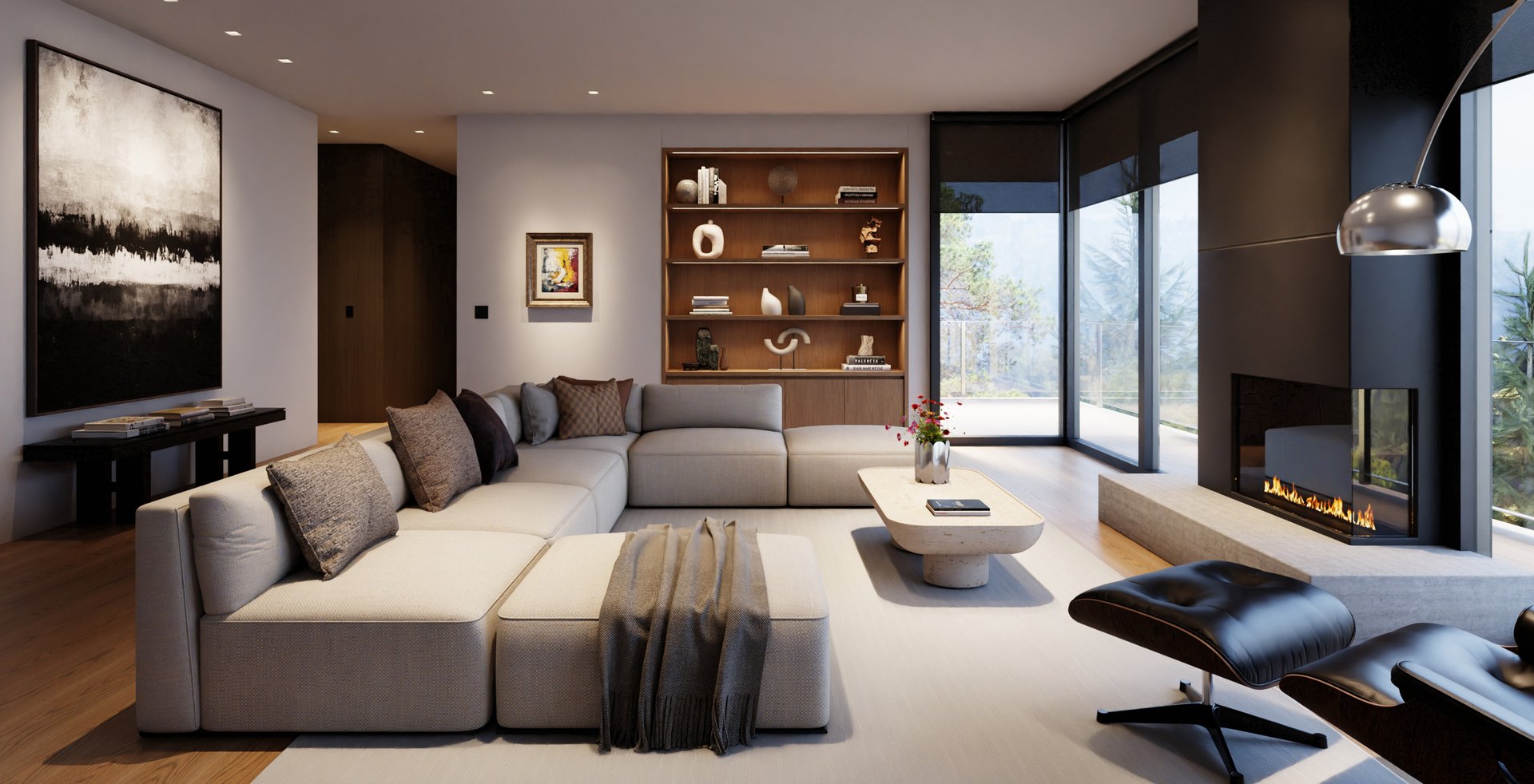 Lutron Rania downlights in a living room
