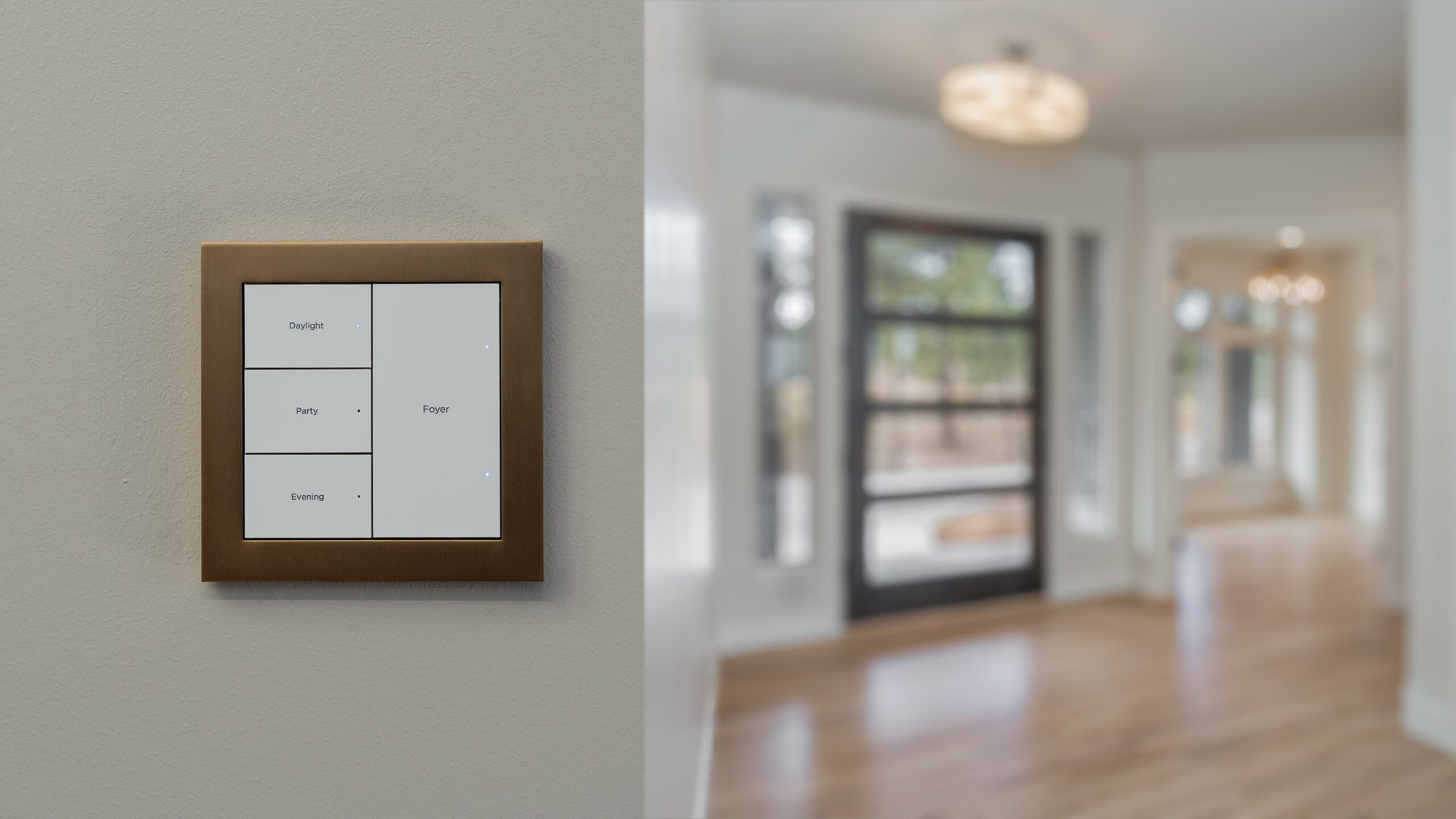 Control4 Lux keypad in a bronze finish