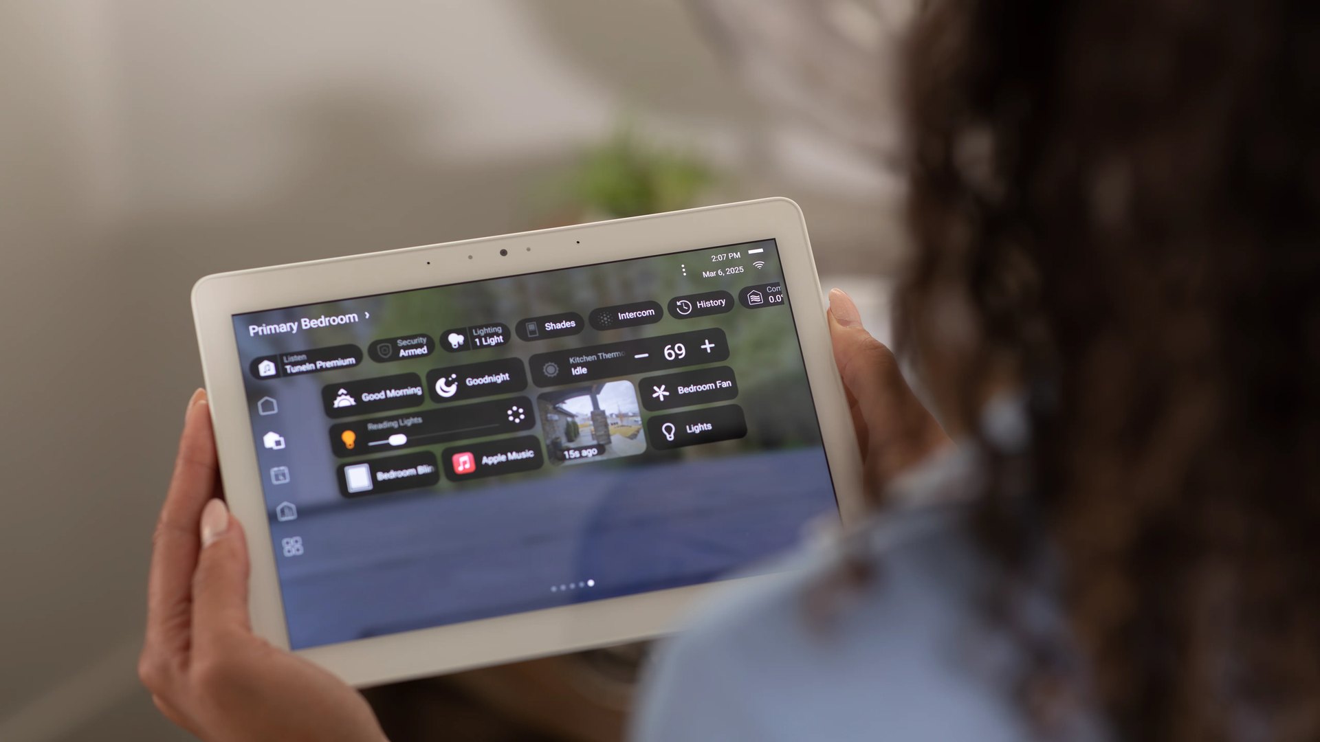 Control4 interface on a tablet