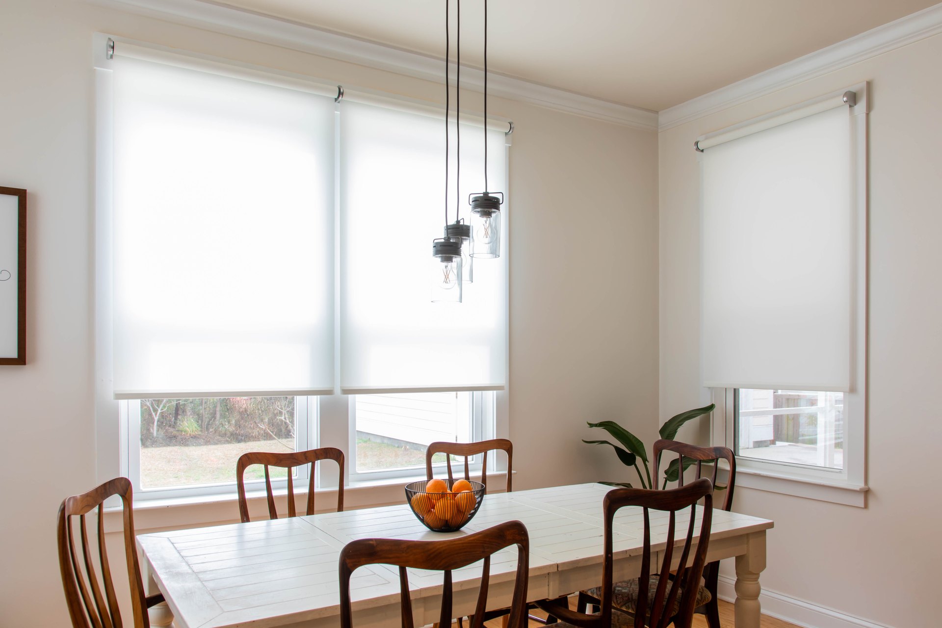 Motorized drapery and automated window treatments integrated into a luxury interior