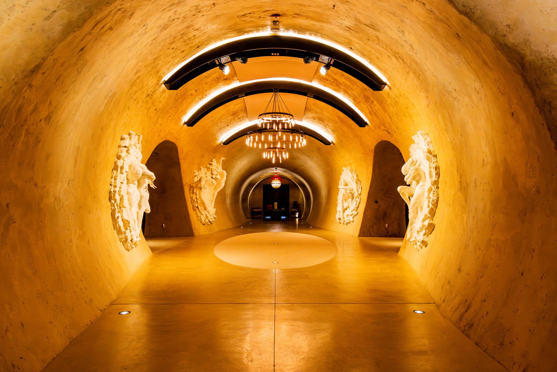 Sculptural interior illustrating dynamic architectural lighting scenes