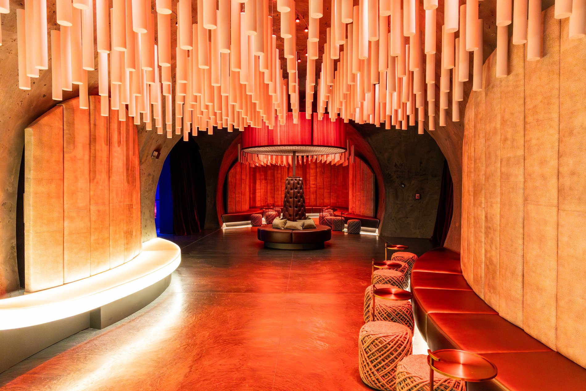 Architectural ceiling lighting illustrating coordinated luxury-home lighting control