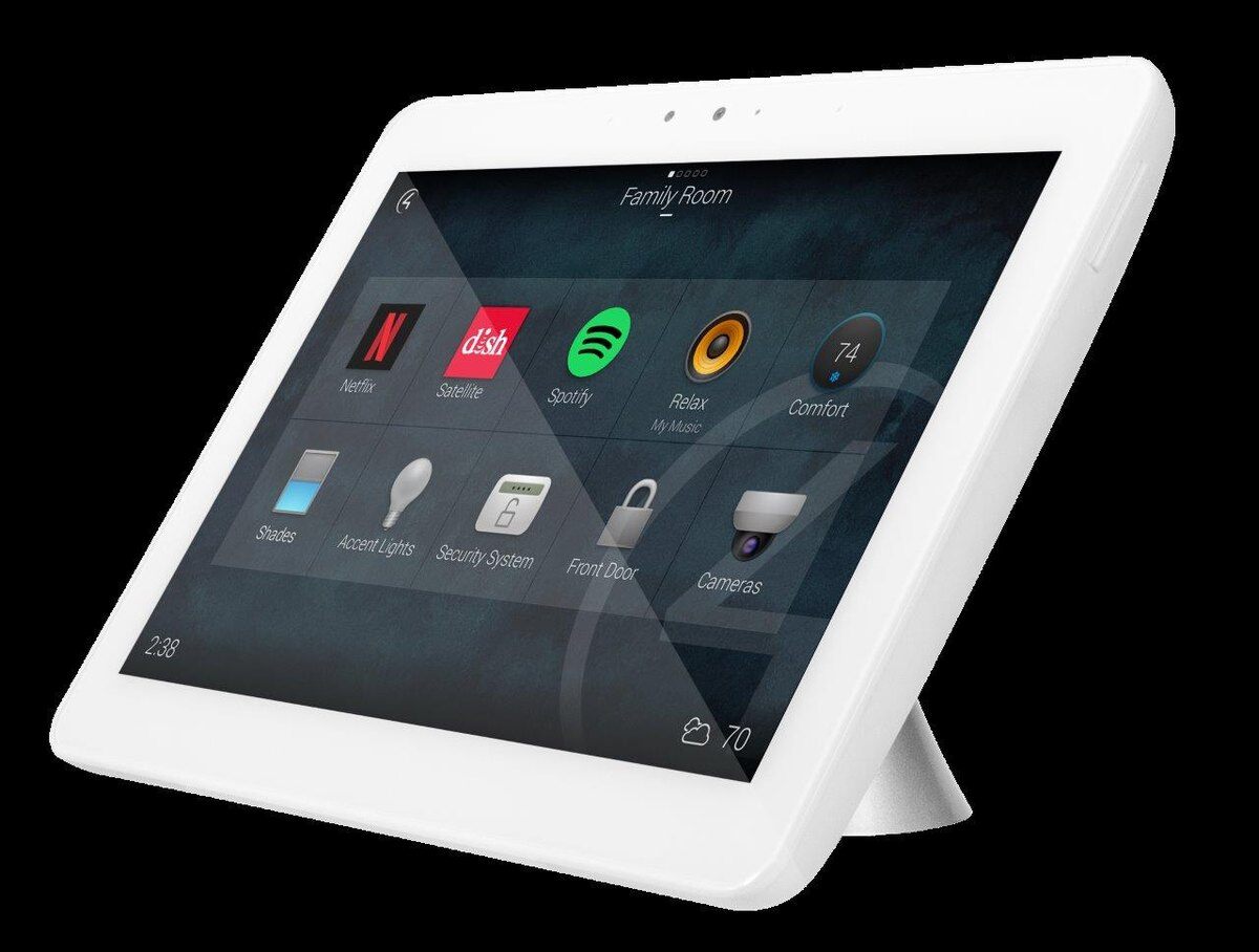 Control4 touchscreen on a table