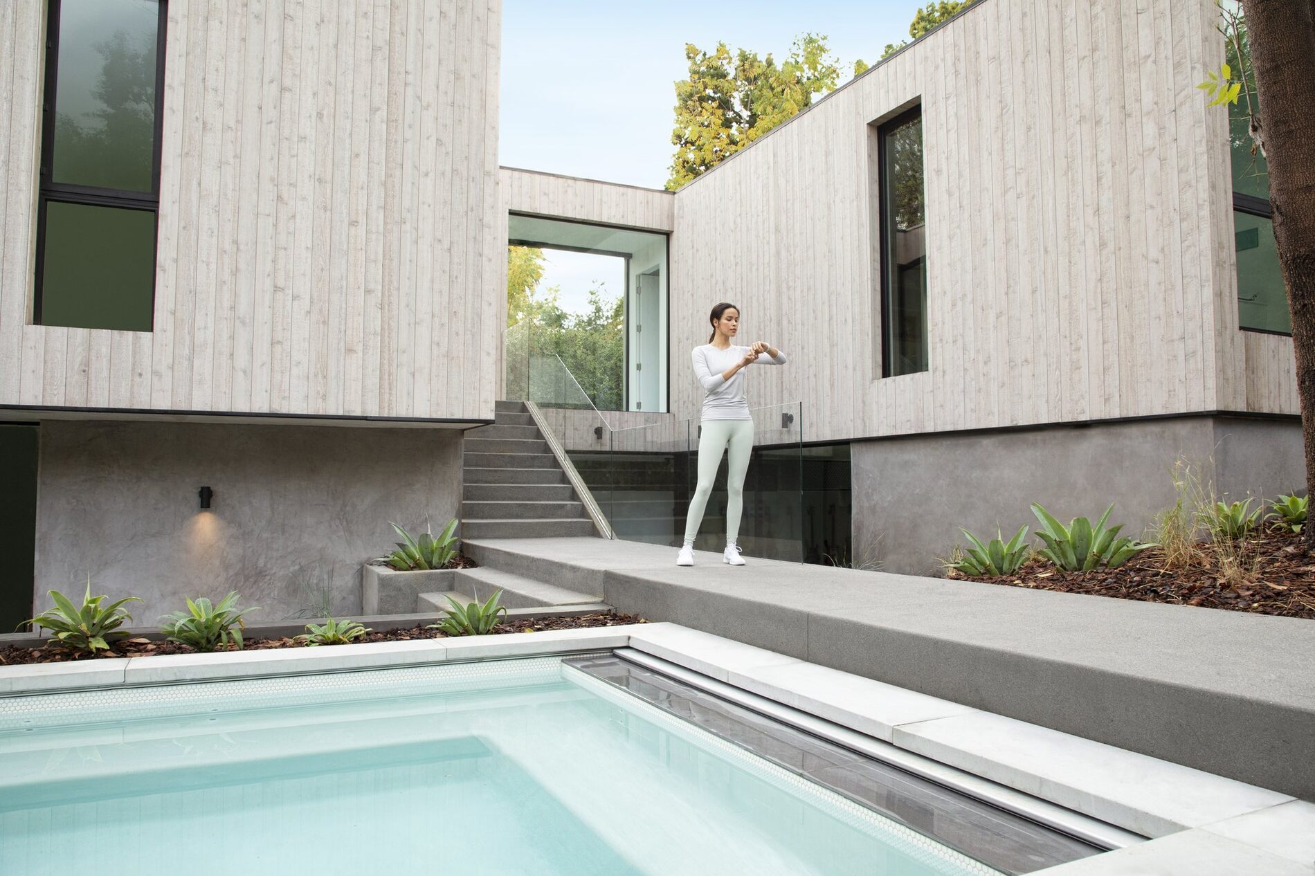 Pool terrace in daylight