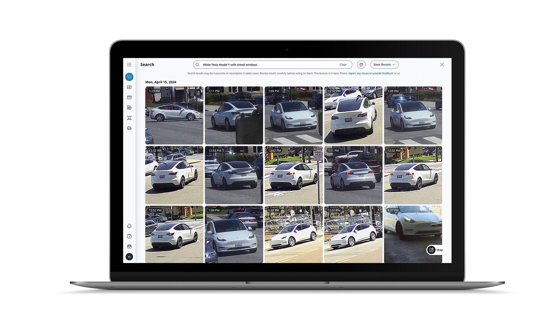 Vehicle search on a laptop