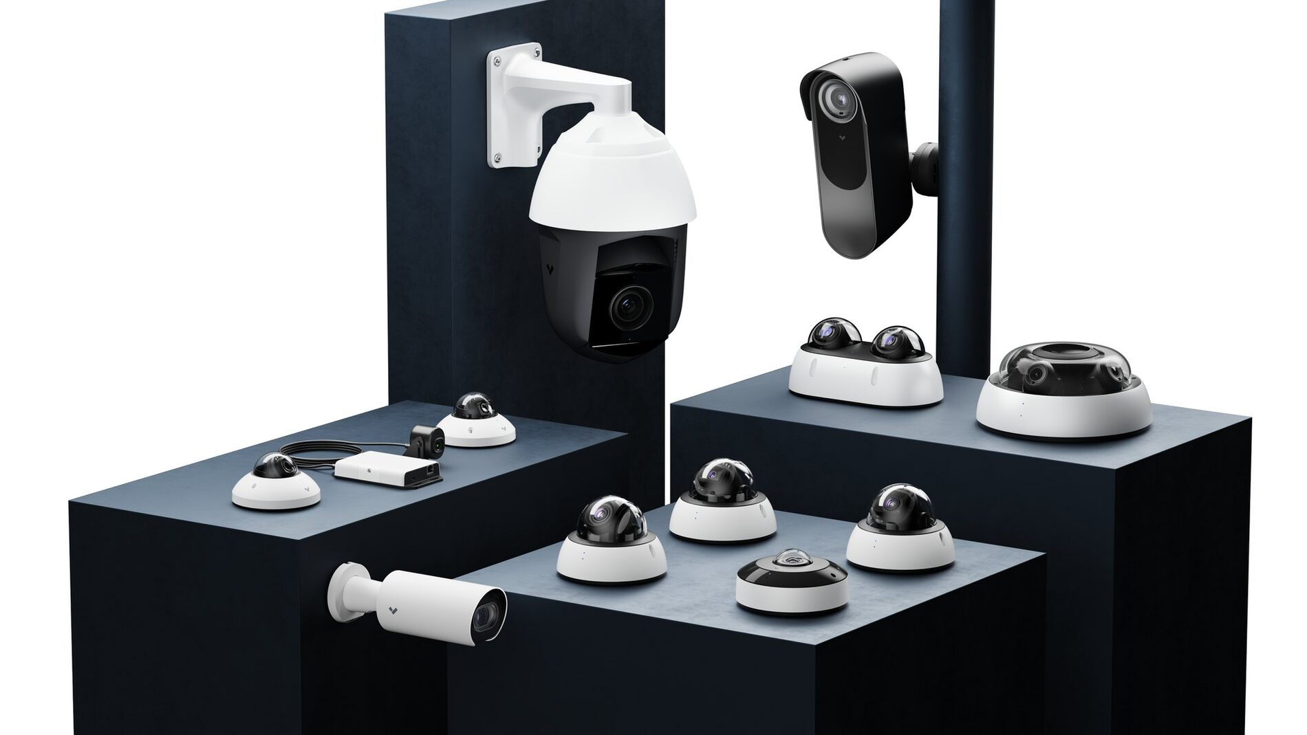 Cameras covering gate pillars