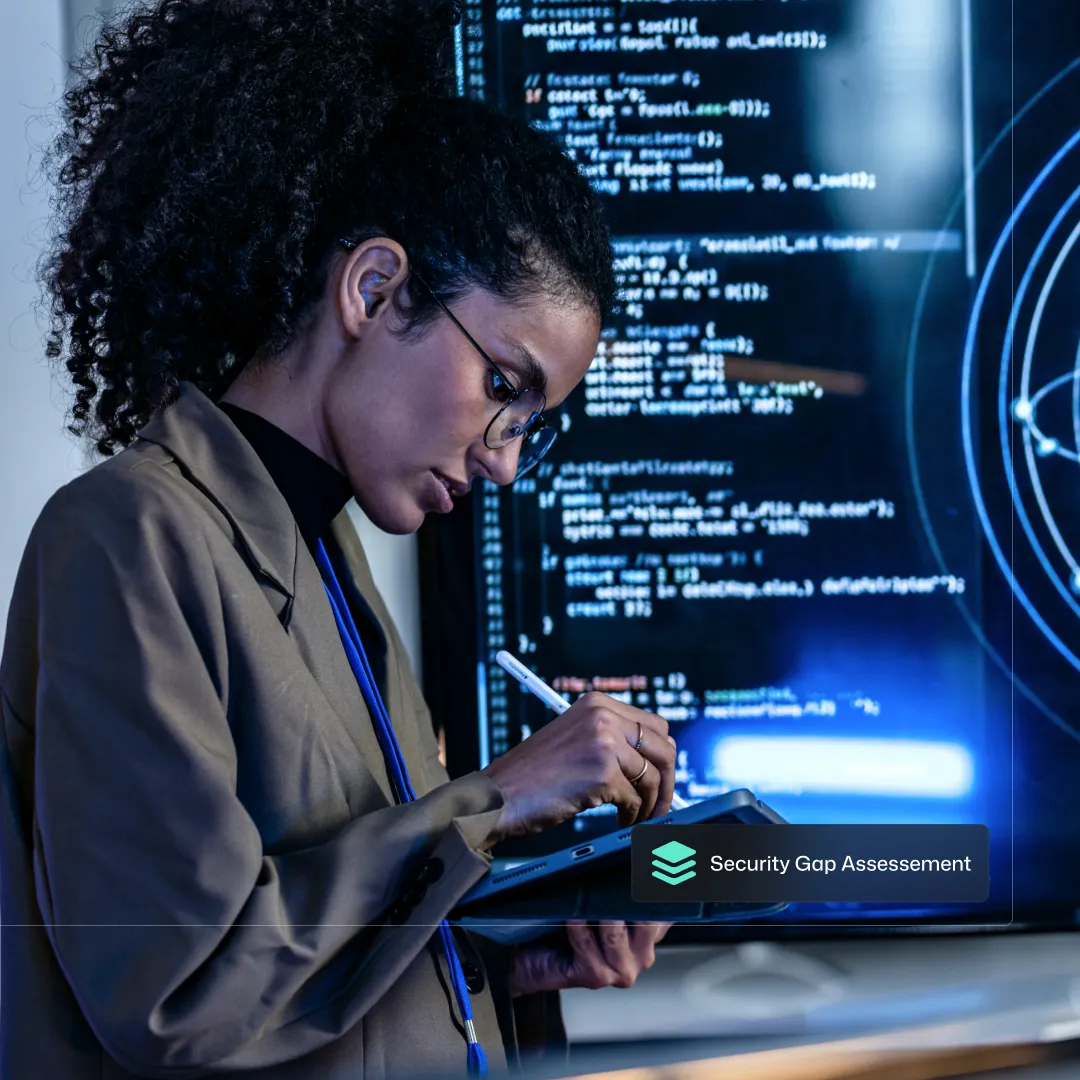 A network engineer checking on all of the systems during a routine check