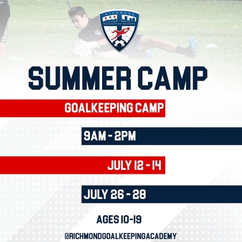 Summer Goalkeeping Camp infographic with details