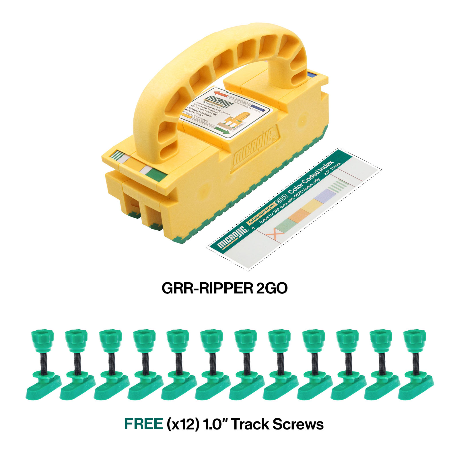 GRR-RIPPER-2GO™ Pushblock with FREE 1" Dovetail Track Hardware (6 Pack)