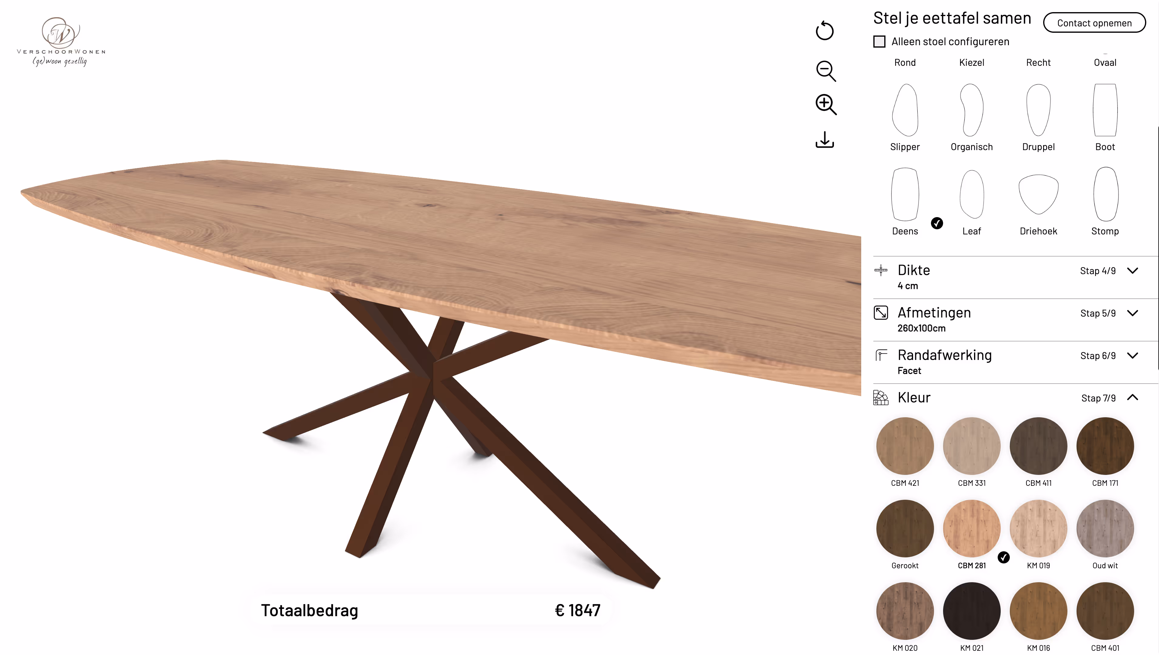 Bruuts UrbanSofa maatwerk houten tafel met unieke spider-poot design