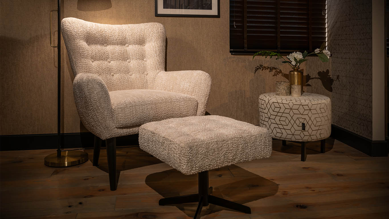 Flynn in moderne bouclé stof.