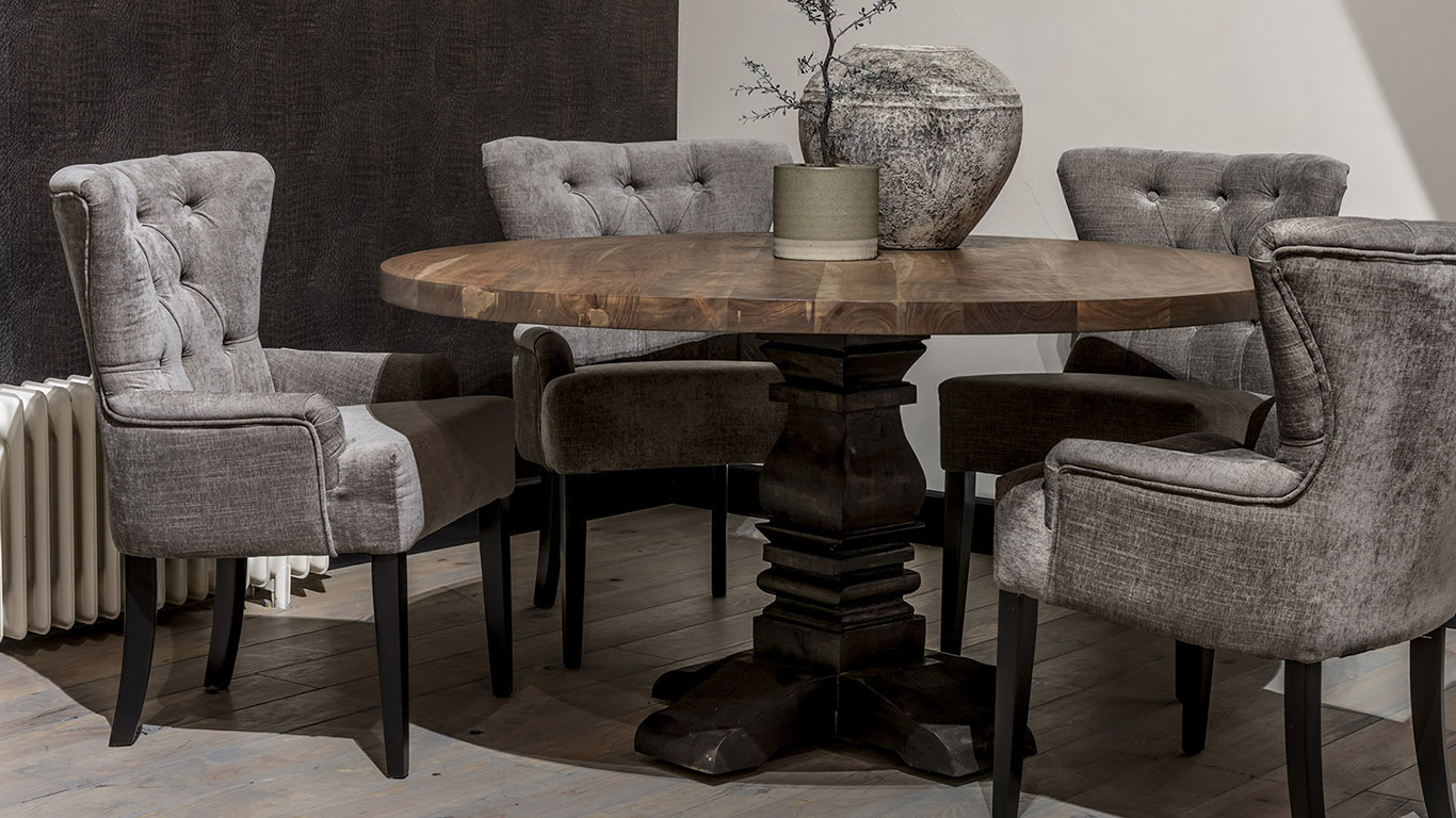 Landelijke Amy eetkamerstoel met armleuningen