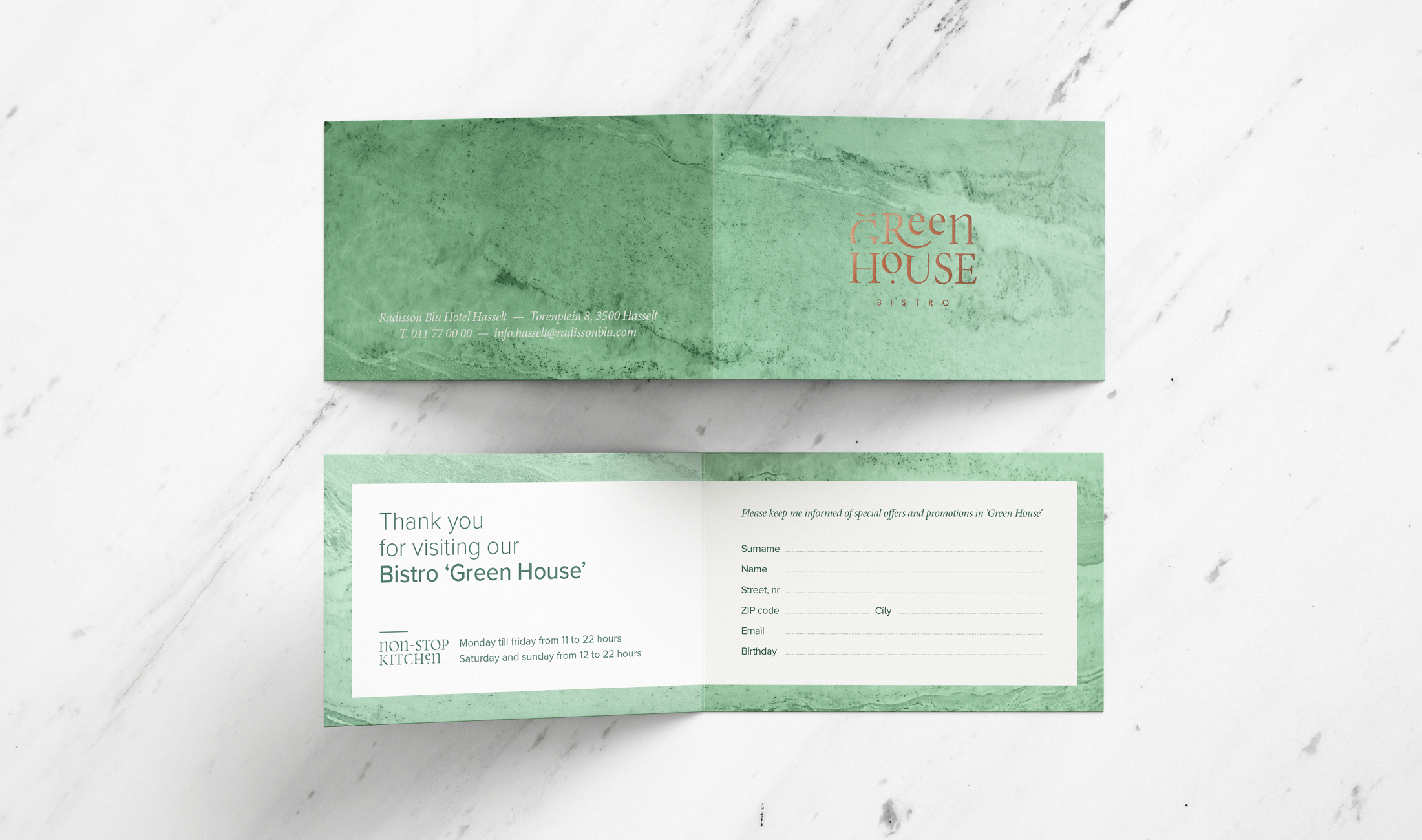 Green House Hasselt Mailing Card