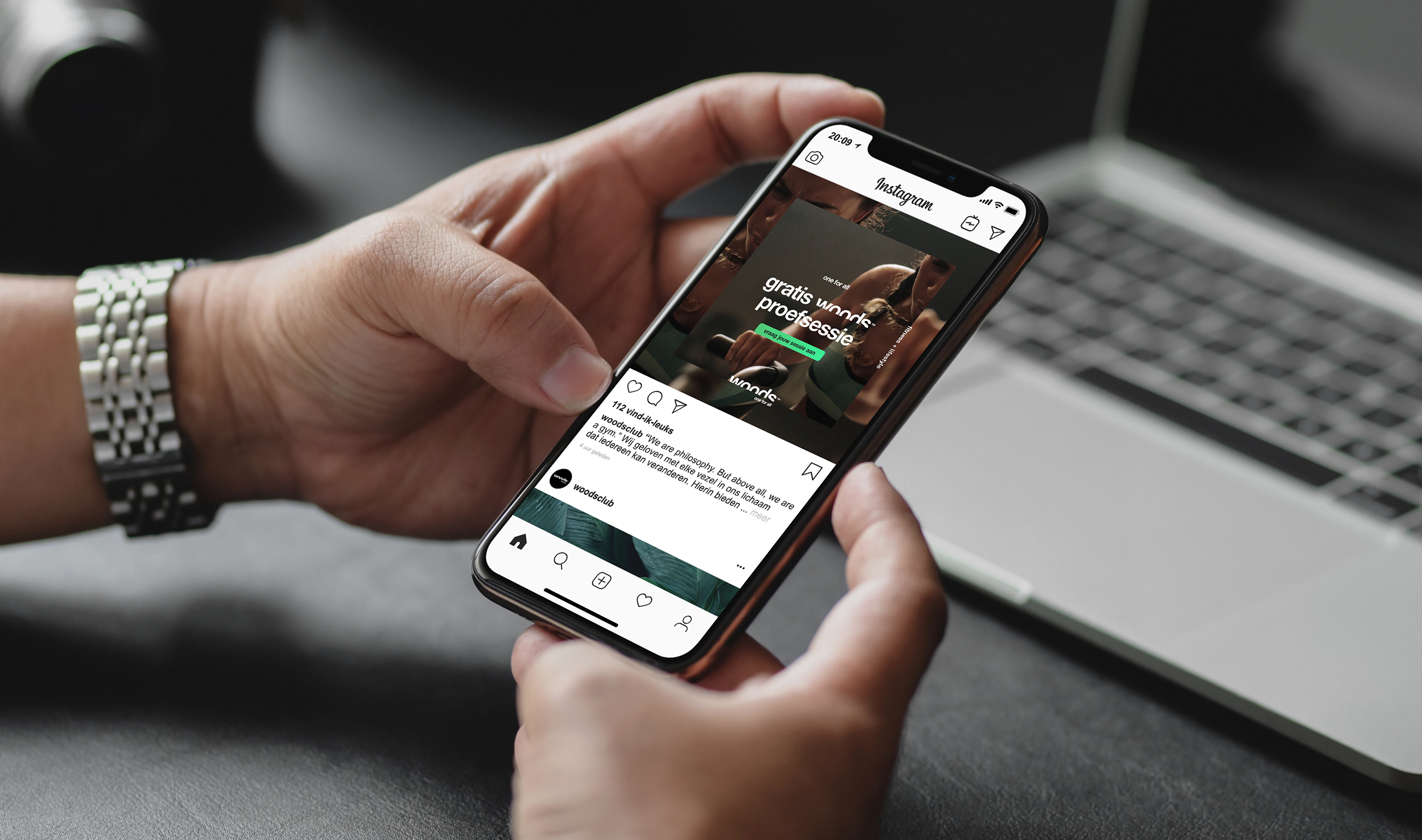 Woods Gym social media campagne op Instagram