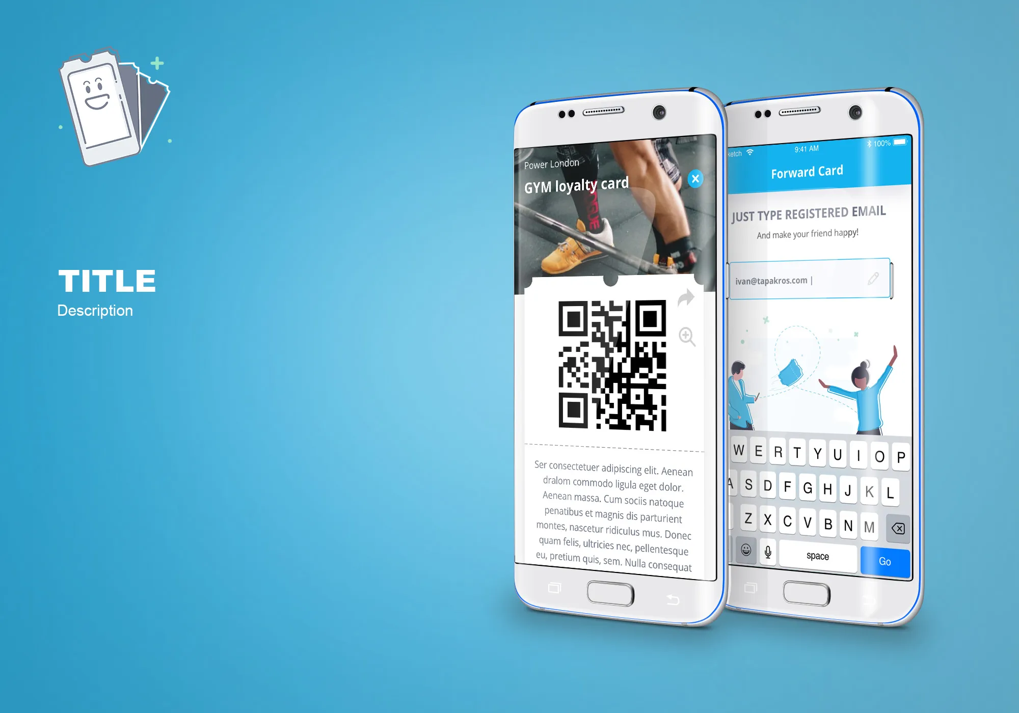 Mockup for TapTapp mobile aplication.