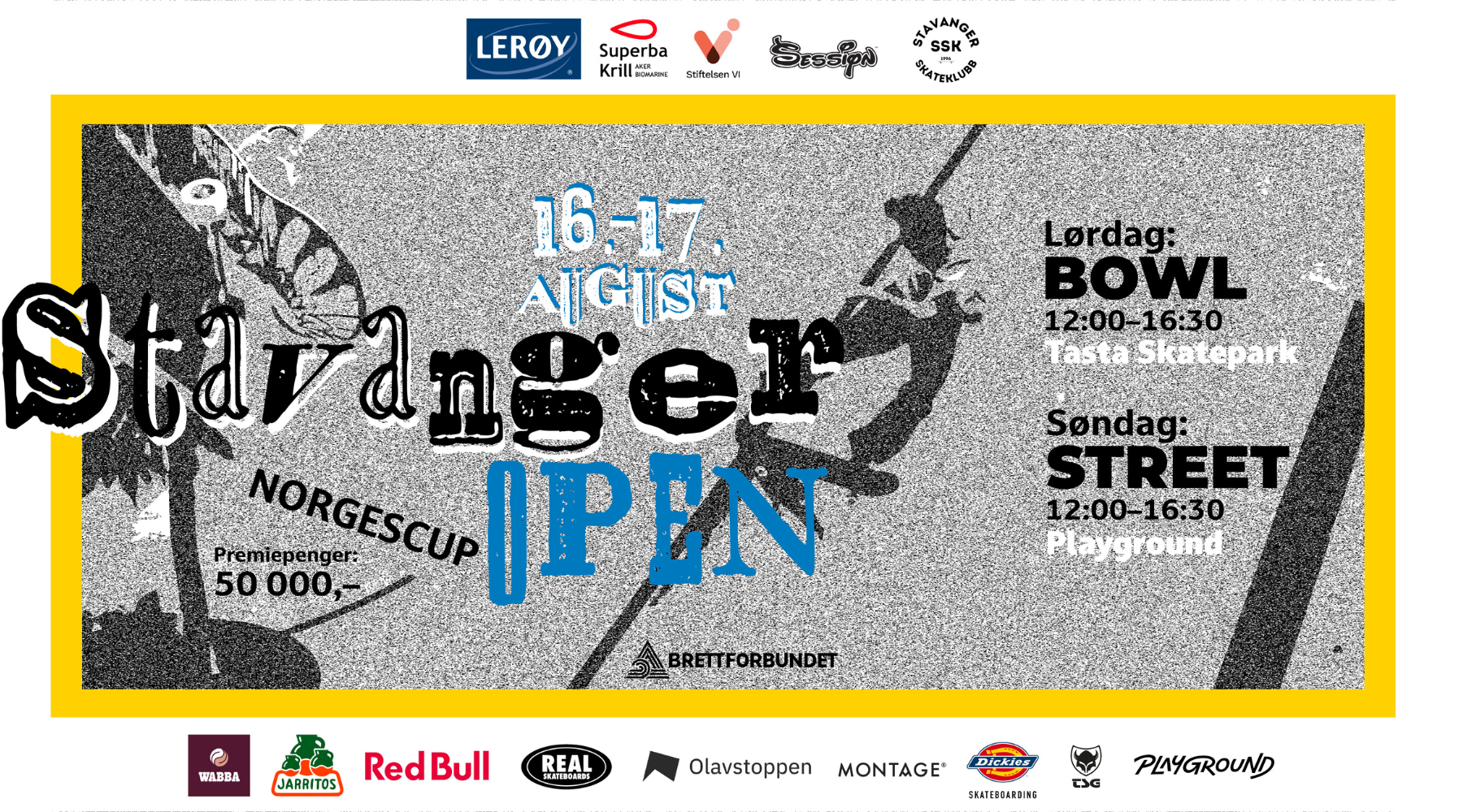 Neste event skateboard: Stavanger Open / Norgescup Skateboard 16.-17. august