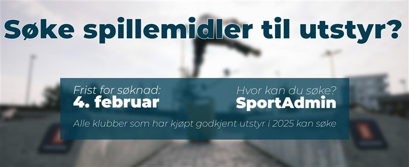 Nå kan klubber søke om spillemidler til utstyr kjøpt i 2025!