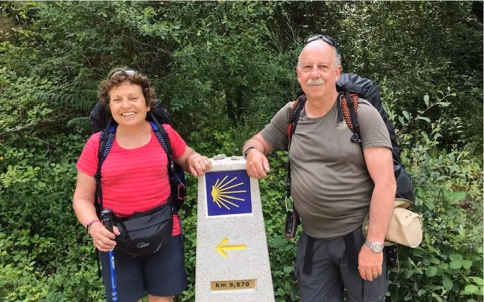 Gary and Victoria Fisher trekking the Camino de Santiago