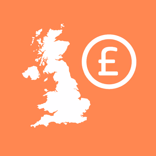 Illustration with UK map and Pound symbol